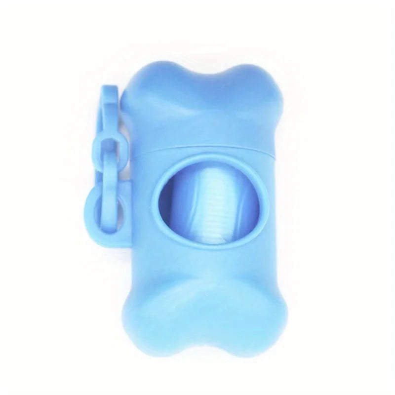 Portable Bone Shaped Dog Waste Bag Holder With  Disposable Pet Garbage Bags For Outdoor Walking Supply