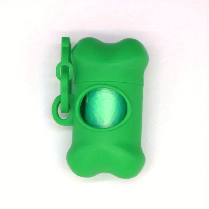 Portable Bone Shaped Dog Waste Bag Holder With  Disposable Pet Garbage Bags For Outdoor Walking Supply