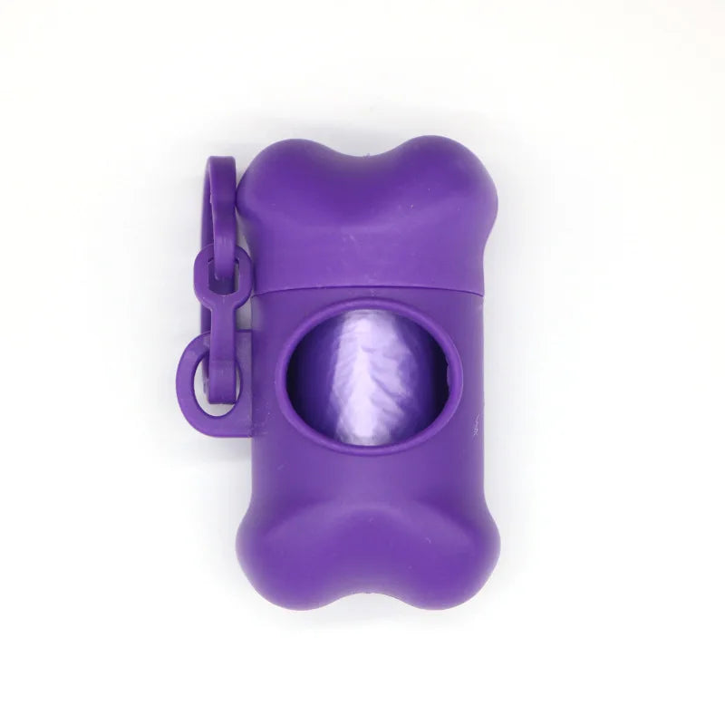 Portable Bone Shaped Dog Waste Bag Holder With  Disposable Pet Garbage Bags For Outdoor Walking Supply