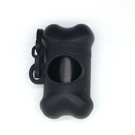 Portable Bone Shaped Dog Waste Bag Holder With  Disposable Pet Garbage Bags For Outdoor Walking Supply